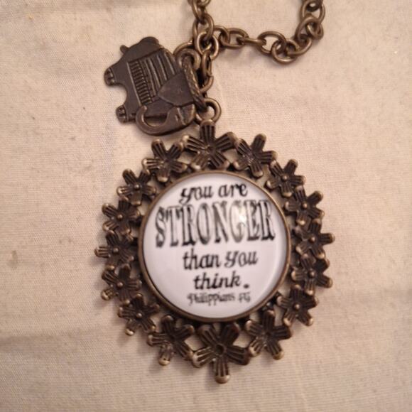 Plunder Design You Are Stronger Than You Think Bronze Necklace & Pendant - Picture 2 of 5